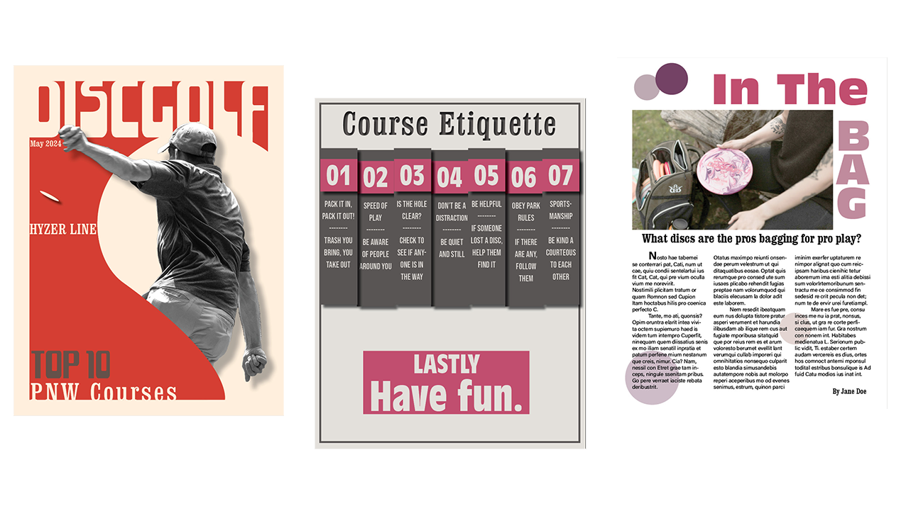 Disc Golf magazine design